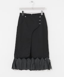 URBAN RESEARCH | TAN LAYERED KNIT FRINGE SKIRT(スカート)