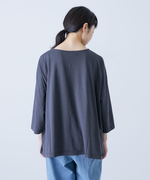 かぐれ（カグレ）の「ボートネック7分袖ワイドカットソー（Tシャツ/カットソー・レディース・OFF/PINK/SMOKE NAVY・FREE）」の21枚目の写真