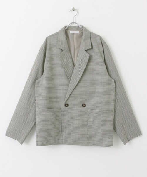 SENSE OF PLACE by URBAN RESEARCH（センスオブプレイスバイアーバンリサーチ）の「チェックダブルルーズジャケット（テーラードジャケット・メンズ・BEG×KHK・M/L）」の16枚目の写真