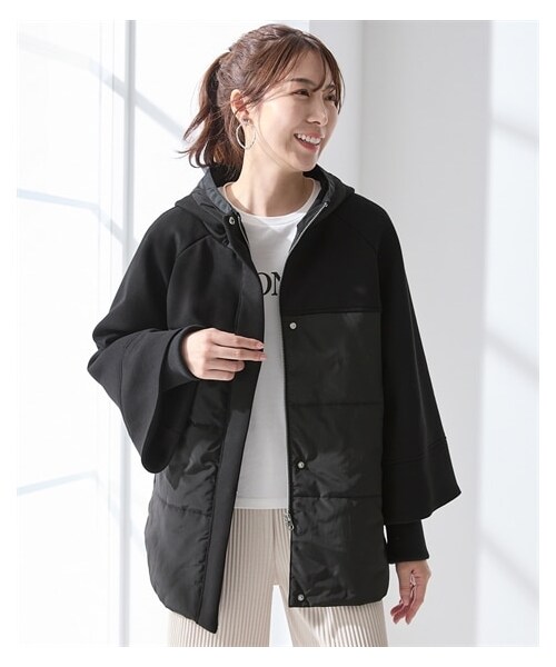 nissen（ニッセン）の「異素材切替中綿コート【OtonaSMILE】（ジャケット/アウター・レディース・オフホワイト系/黒系・M/L/LL/3L/4L/5L/6L）」の9枚目の写真