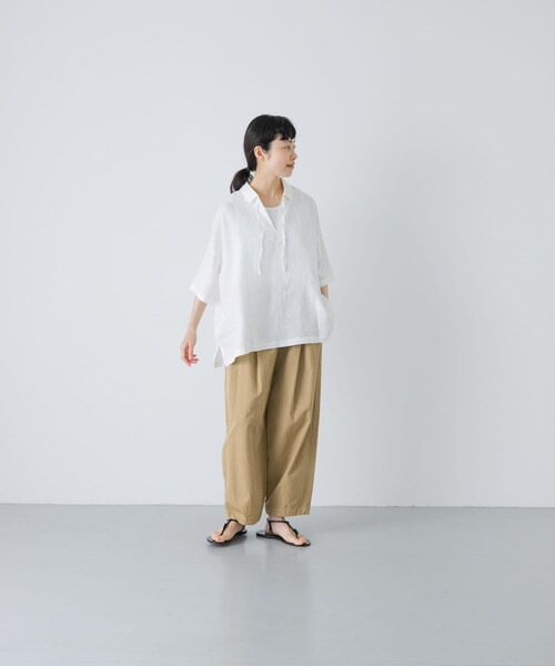 かぐれ（カグレ）の「リネンスキッパーシャツ（シャツ/ブラウス・レディース・OFF/BLACK/MINT・Free）」の9枚目の写真
