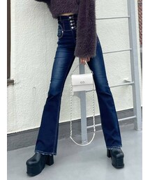 EMODA | スーパーハイウエストフレアパギンス(デニムパンツ)