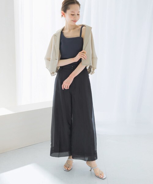 URBAN RESEARCH ROSSO（アーバンリサーチロッソ）の「抗菌防臭カップ付デザインタンクトップ（タンクトップ・レディース・off/greige/charcoal・FREE）」の12枚目の写真