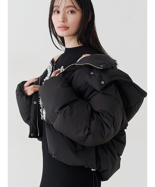 MERCURYDUO（マーキュリーデュオ）の「2WAYフード付アライドショートダウン（ダウンジャケット/コート・レディース・アイボリー/ブラック/アイスブルー/ラベンダー・S/M）」の7枚目の写真