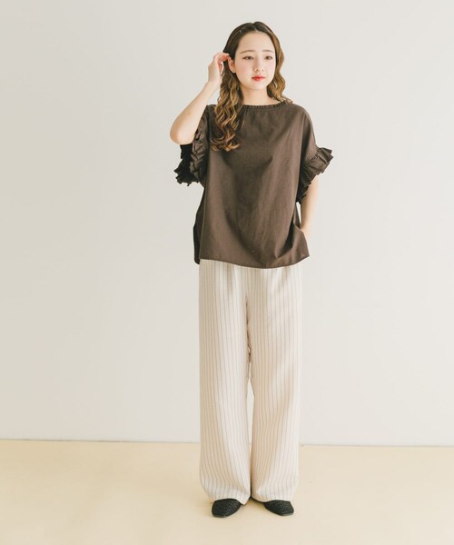 ITEMS URBANRESEARCH(アイテムズ アーバンリサーチ)の「ダブルフリルブラウス(シャツ/ブラウス・レディース・SRP/WHT/BRN・FREE)」の20枚目の写真