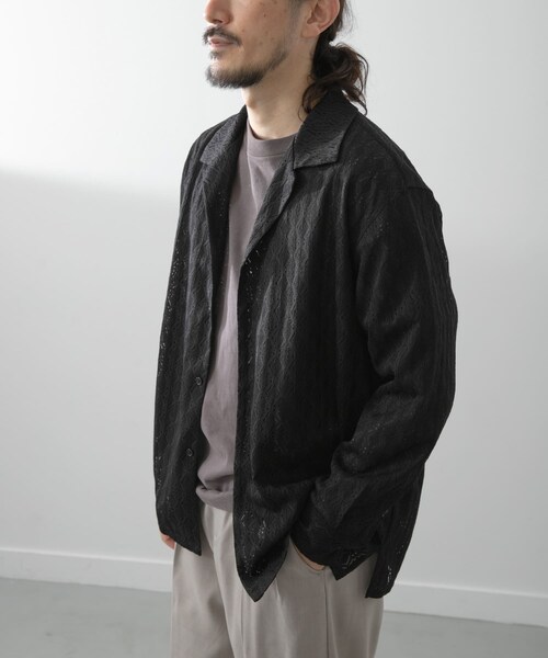 ITEMS URBANRESEARCH(アイテムズ アーバンリサーチ)の「ジオメレースオープンカラーシャツ(シャツ/ブラウス・メンズ・OLV/BRN/BLK・M/L)」の7枚目の写真
