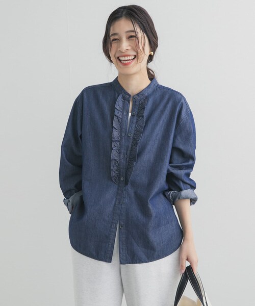 URBAN RESEARCH DOORS(アーバンリサーチドアーズ)の「フロントフリルシャツ(シャツ/ブラウス・レディース・NATURAL/INDIGO・Free)」の15枚目の写真