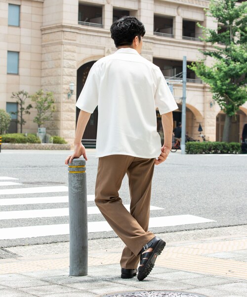 URBAN RESEARCH ROSSO（アーバンリサーチロッソ）の「『WEB限定』『セットアップ対応』パナマ風オープンカラー半袖シャツ（シャツ/ブラウス・メンズ・NAVY/WHITE/ICE GRAY/MOCHA/BLACK・M/L）」の12枚目の写真