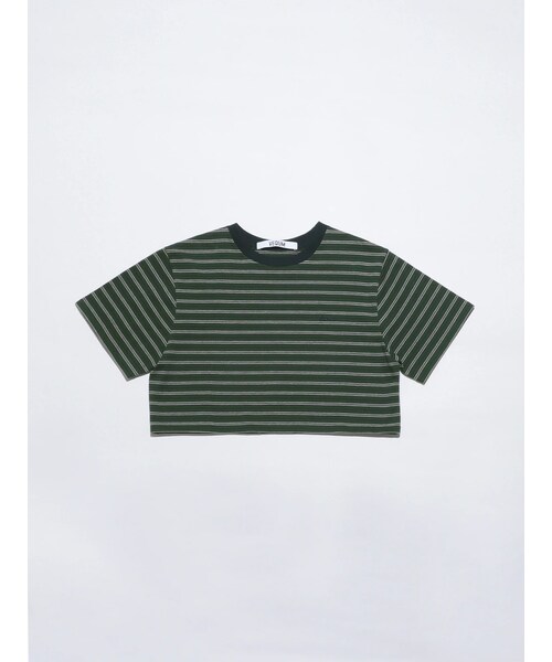 EMODA（エモダ）の「【VEQUM】HIGH GAUGE BORDER SHORT T SHIRT（その他・レディース・アイボリー/グリーン/ネイビー・F）」の2枚目の写真