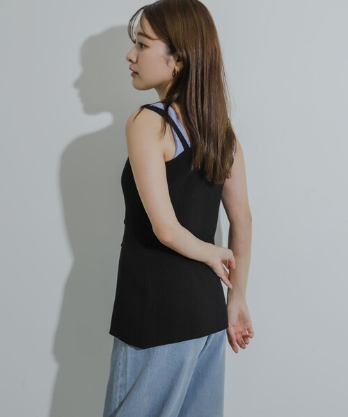 SENSE OF PLACE by URBAN RESEARCH(センスオブプレイスバイアーバンリサーチ)の「フロントリボンニットキャミソール(キャミソール・レディース・GREEN/IVORY/BLACK・one)」の16枚目の写真