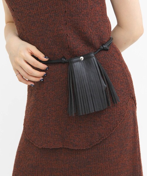 KBF（ケイビーエフ）の「フリンジマルチアクセサリー（ポーチ・レディース・BLACK/IVORY・One）」の17枚目の写真