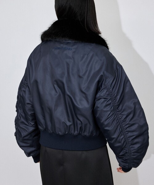 ADAM ET ROPE'(アダムエロペ)の「【STAND STUDIO(スタンド スタジオ)】Gem Jacket(MA-1・レディース・ネイビー/グリーン・36)」の9枚目の写真