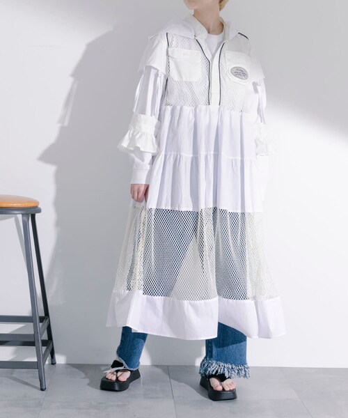 THE GOODLAND MARKET（ザグッドランドマーケット）の「old honey　-OH- 72℃ dress（ワンピース・レディース・beige/white・FREE）」の2枚目の写真