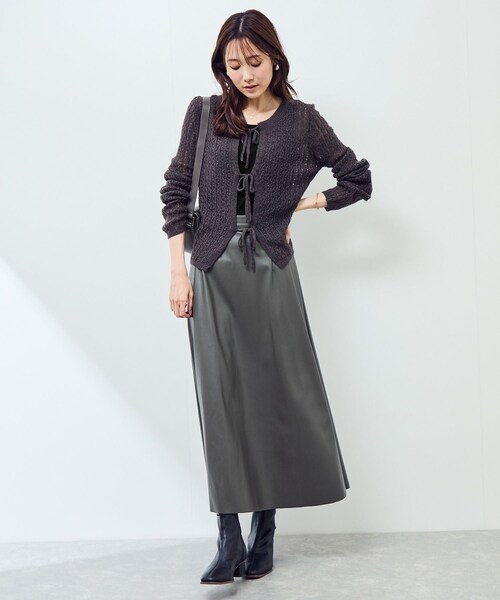 ROPE' PICNIC（ロペピクニック）の「ベーシックリブタンクトップ（タンクトップ・レディース・ブラック/オフホワイト/ブラウン/パープル系・M）」の7枚目の写真