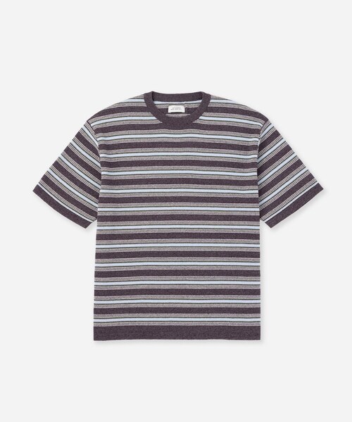 Saturdays NYC(サタデーズ ニューヨークシティ )の「Pacho Stripe Knit Top(Tシャツ/カットソー・レディース・ブラック系/パープル・L/M/S/XL)」の7枚目の写真