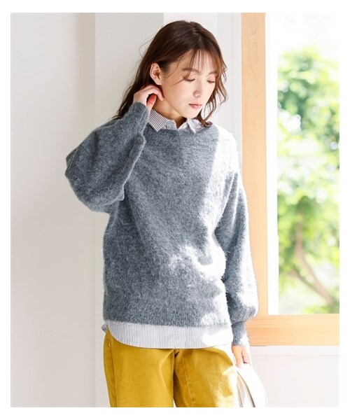 nissen（ニッセン）の「ふんわり柔らかシャギーゆるニット（ニット/セーター・レディース・チャコールグレー/ピンク/ベージュ/ブルーグレー・L~LL相当/3L~4L相当/5L~6L相当/8L相当/10L相当）」の20枚目の写真