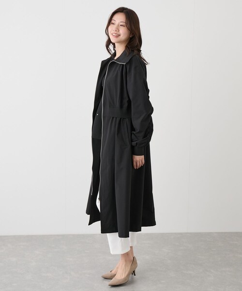 Jayro(ジャイロ)の「ウエスト切替ジップアップロングコート(その他アウター・レディース・ブラック/ベージュ/グリーン/ネイビー/サックス・F)」の15枚目の写真