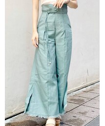 MERCURYDUO | リネンヘムフリンジハイウエストパンツ(その他パンツ)