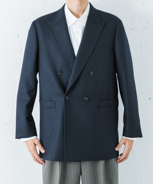 URBAN RESEARCH（アーバンリサーチ）の「ULTERIOR　MELTON DB JACKET（テーラードジャケット・メンズ・DEEP NAVY・4/5）」の4枚目の写真