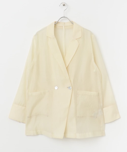 SENSE OF PLACE by URBAN RESEARCH（センスオブプレイスバイアーバンリサーチ）の「シアーテーラードジャケット（テーラードジャケット・レディース・BLACK/IVORY/BROWN・one）」の9枚目の写真