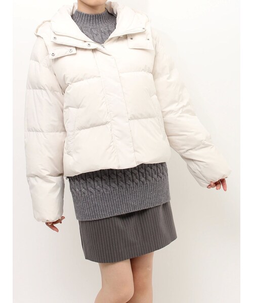 MERCURYDUO（マーキュリーデュオ）の「2WAYフード付アライドショートダウン（ダウンジャケット/コート・レディース・アイボリー/ブラック/ピンク/ラベンダー・S/M/F）」の10枚目の写真