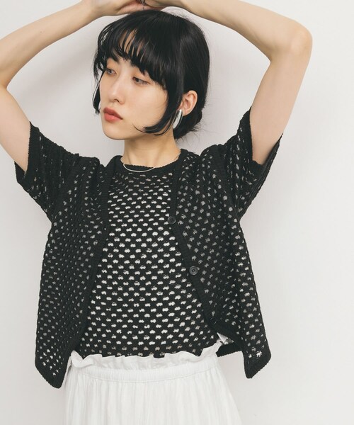 KBF（ケイビーエフ）の「ループヤーンメッシュベスト（ベスト・レディース・IVORY/YELLOW/BLACK・one）」の18枚目の写真