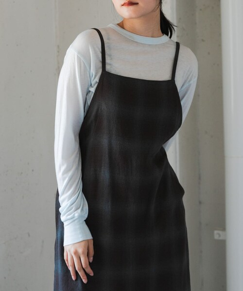 URBAN RESEARCH DOORS(アーバンリサーチドアーズ)の「FORK&SPOON オンブレチェックエプロンワンピース(ワンピース・レディース・BLU×BRN/BEG×KHK・1/2)」の6枚目の写真