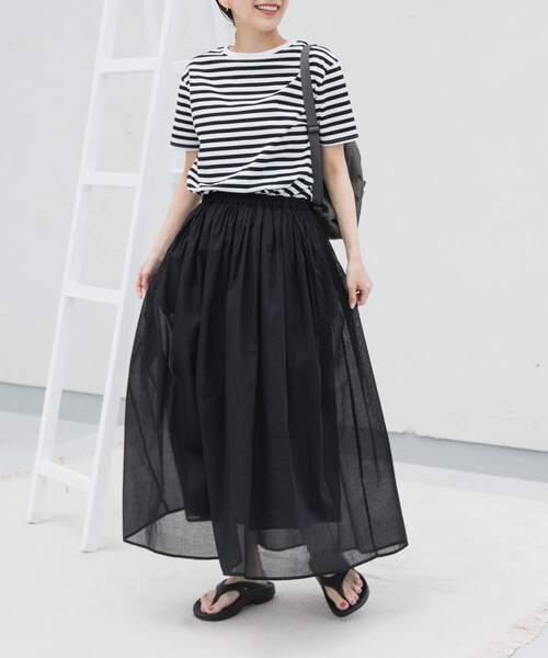 URBAN RESEARCH DOORS(アーバンリサーチドアーズ)の「『UR TECH』ボイルカットドッキングワンピース(ワンピース・レディース・BORDER/PINK/CHARCOAL・M)」の5枚目の写真