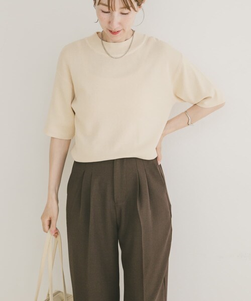 ITEMS URBANRESEARCH（アイテムズ アーバンリサーチ）の「ソウバリハンソデニット（ニット/セーター・レディース・BLK/OFF/K.BEG・FREE）」の9枚目の写真