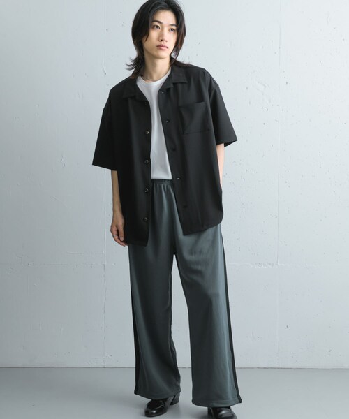 SENSE OF PLACE by URBAN RESEARCH(センスオブプレイスバイアーバンリサーチ)の「オープンカラールーズシャツ(5分袖)ll(シャツ/ブラウス・メンズ・BROWN/BLACK/GREIGE・S/M/L)」の8枚目の写真