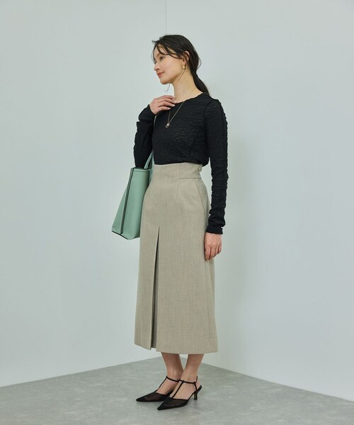 ROPE'（ロペ）の「【WEB・一部店舗限定】ストレッチシアー＆レースカットソー/洗える（Tシャツ/カットソー・レディース・ブラック/ブラック系/ホワイト/ホワイト系・F）」の21枚目の写真