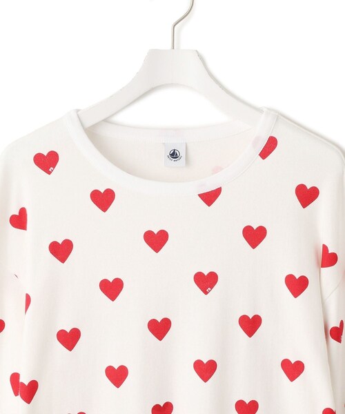 ADAM ET ROPE'(アダムエロペ)の「【WEB限定】・【PETIT BATEAU pour ADAM ET ROPE'】別注ハートプリントパジャマ(ルームウェア/パジャマ・レディース・ネイビー/レッド・F)」の21枚目の写真