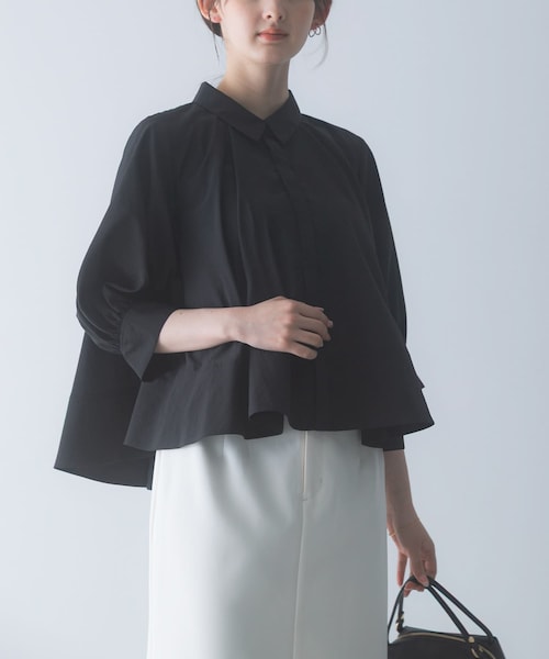 URBAN RESEARCH ROSSO（アーバンリサーチロッソ）の「ウォッシャブルブライトローンシャツブラウス（シャツ/ブラウス・レディース・OFF WHITE/BLACK/SAX・Free）」の2枚目の写真