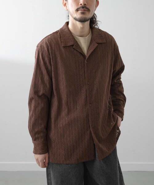 ITEMS URBANRESEARCH(アイテムズ アーバンリサーチ)の「ジオメレースオープンカラーシャツ(シャツ/ブラウス・メンズ・OLV/BRN/BLK・M/L)」の16枚目の写真