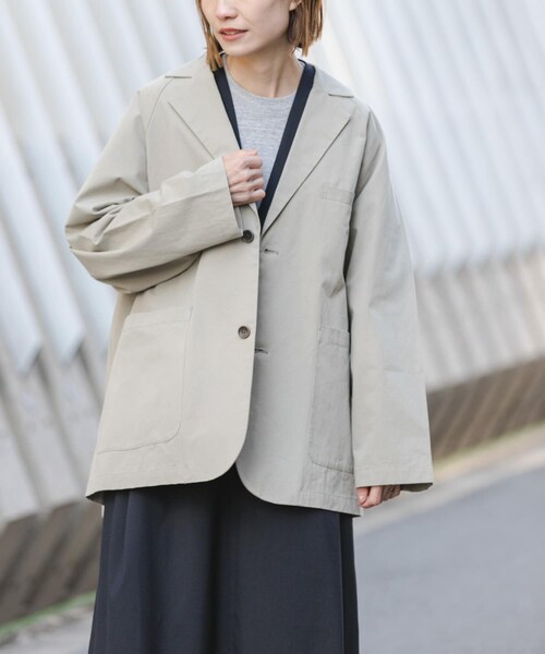URBAN RESEARCH DOORS（アーバンリサーチドアーズ）の「FORK&SPOON　ビッグジャケット（テーラードジャケット・レディース・CHARCOAL/BEIGE・1）」の22枚目の写真