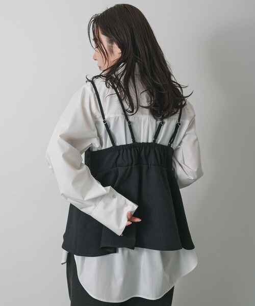 SENSE OF PLACE by URBAN RESEARCH（センスオブプレイスバイアーバンリサーチ）の「レイヤードデザインビスチェ（その他トップス・レディース・BLACK/BROWN・One）」の7枚目の写真
