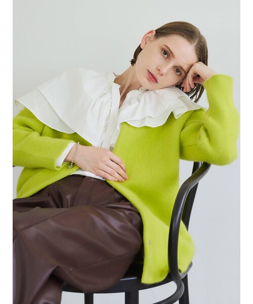 ELENDEEK（エレンディーク）の「RACOON MIX WCD（その他アウター・レディース・ネイビー/ベージュ/アイボリー/ブラック/ピンク/イエロー/グリーン/ローズ/カーキ/ダークブラウン・F）」の18枚目の写真