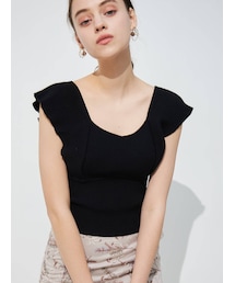 MERCURYDUO | ビスチェ風2WAYラッフルコンパクトニット(ニット/セーター)