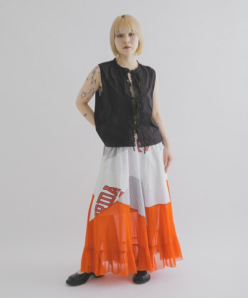 THE GOODLAND MARKET（ザグッドランドマーケット）の「FANAKA　ノースリーブブラウス（シャツ/ブラウス・レディース・WHITE/BLACK・Free）」の13枚目の写真