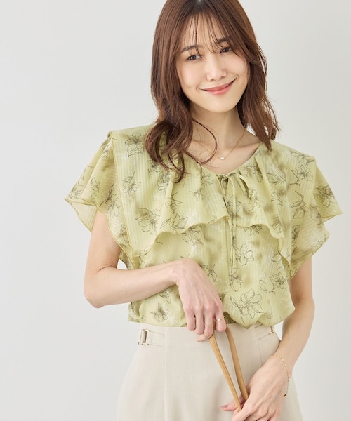 ROPE' PICNIC(ロペピクニック)の「花柄フェミニンブラウス(シャツ/ブラウス・レディース・オフホワイト/サックス/イエロー・F)」の3枚目の写真