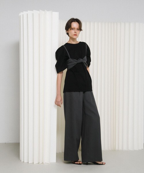 LAATO（ラート）の「puff shoulder big tee（Tシャツ/カットソー・レディース・インク/マロン/スカイ・Free）」の6枚目の写真