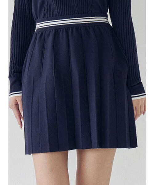 CALNAMUR（カルナムール）の「ニットプリーツミニスカート（スカート・レディース・グレー/イエロー/ブルー/ネイビー・F）」の9枚目の写真