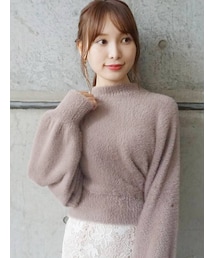 MERCURYDUO | ハイネックミニシャギーニット(ニット/セーター)