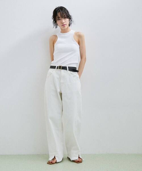 ADAM ET ROPE'（アダムエロペ）の「【サステナブル】スクエアバックルワイドベルト（ベルト・レディース・ブラック/ブラック系・F）」の14枚目の写真