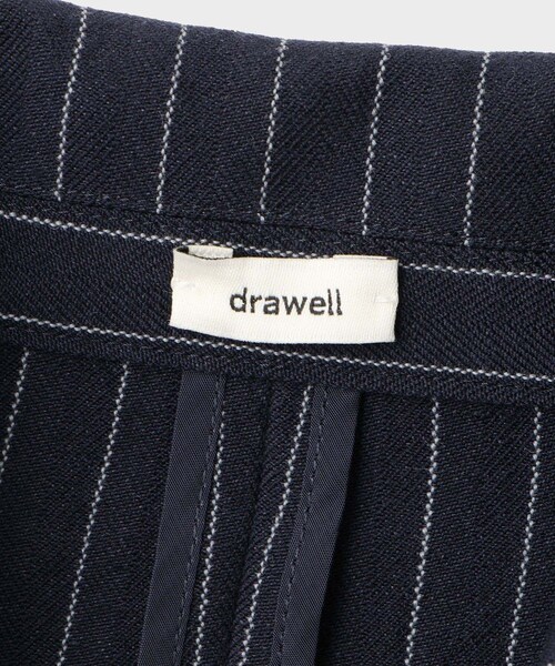 ROPE'（ロペ）の「【drawell（ドロウェル）】STRIPE PEAK LAPEL JK｜ジャケット（テーラードジャケット・レディース・ライトグレー/ネイビー・F）」の10枚目の写真