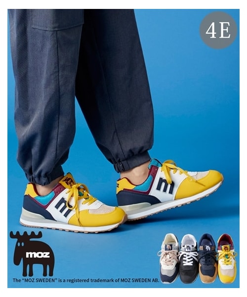 【ゆったり幅広】moz（モズ）ロゴスニーカー（ワイズ４Ｅ）の1枚目の写真