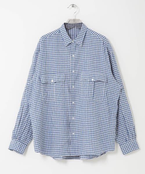 URBAN RESEARCH（アーバンリサーチ）の「PORTER CLASSIC　ROLL UP LINEN GINGHAM SHIRTS（シャツ/ブラウス・メンズ・BLACK/F.BLUE/RED・L/XL/XXL）」の2枚目の写真