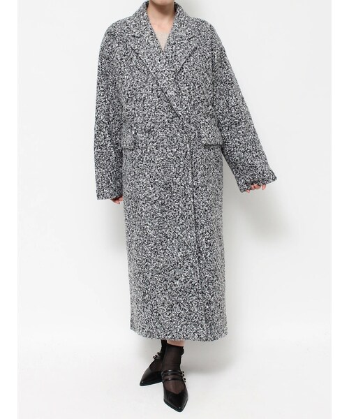 EATME（イートミー）の「ラメブークレロングコート（チェスターコート・レディース・ホワイト/ブラック/ミックス/グレー・F）」の12枚目の写真