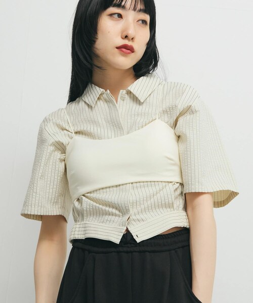 KBF（ケイビーエフ）の「シャーリングブラトップ（ブラジャー・レディース・IVORY/BLACK・one）」の6枚目の写真