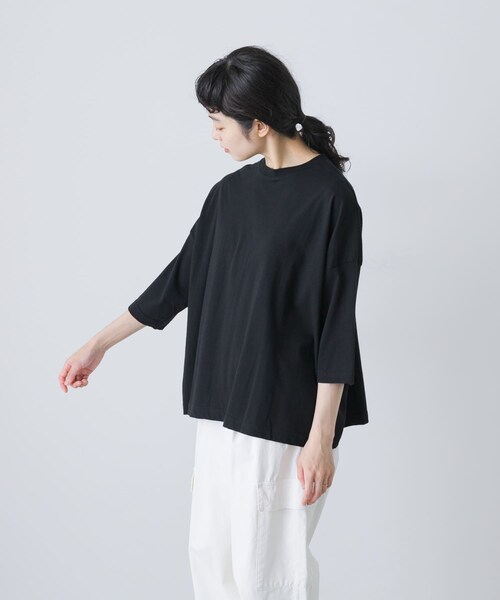 かぐれ（カグレ）の「ワイド6分袖プルオーバー（Tシャツ/カットソー・レディース・OFF/BROWN/BLACK・FREE）」の15枚目の写真